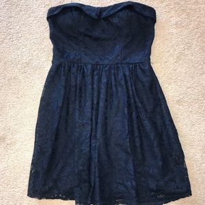 Blue Lace Dress (Strapless)